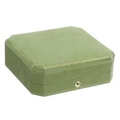 a green leather box with gold trimmings