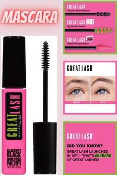 - Intense black lashes - Lash-doubling formula glides on smoothly to build great-looking lashes - Lash-building brush makes it easy to get a full lash look - Contact lens safe - Hypoallergenic Maybelline Great Lash, Mascara Review, Great Lash, Blackest Black, Full Lashes, Black Lashes, Contact Lens, Maybelline New York