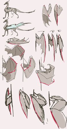 some sketches of different shapes and sizes of umbrellas