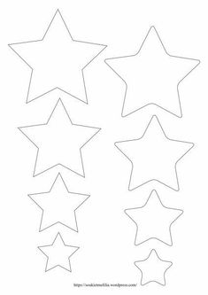 five stars that have been cut out to make them look like they are flying in the air