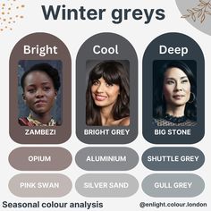 Seasonal Colour Analysis by Maggie T. (@enlight.colour.london) • Instagram photos and videos Bright Clear Winter, True Cool Winter, Dark Winter Palette, Light Olive Skin Tone, Seasonal Colour Analysis