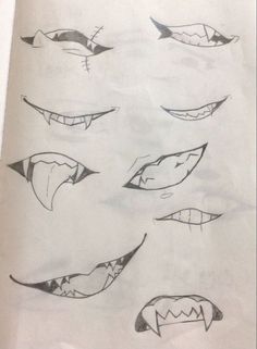 an open book with drawings of mouths and teeth