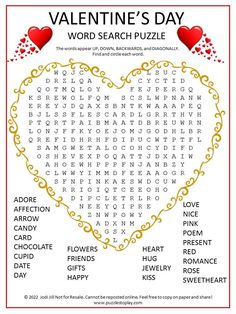 Valentine's Day Word Search Puzzle Love Word Search, Valentines Day Scattergories, Valentines Day Pictionary For Kids, Valentines Crossword Puzzle