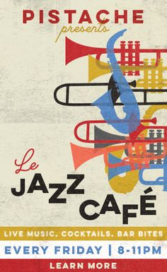 an advertisement for the french music festival jazz cafe