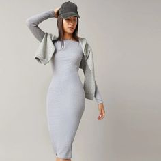 Perfect Light Grey Dress For Fall, Comfortable Fabric With Lots Of Stretch But Also Adjusts To Body Navy Blue Dress Casual, Shoulder Pad Dress, Shein Basics, Light Grey Dress, Belted Wrap Dress, Green Dress Casual, Striped Tunic Dress, Pink Dress Casual, Casual White Dress