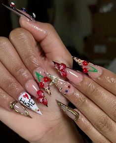 @toptierprincess Basic Nail Sets, British Flag Nails, Trap Nails, Valentines Looks, Toes Ideas, Bedazzled Nails, Colourful Acrylic Nails, Extra Nails, Beige Nails Design