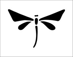 a black and white silhouette of a dragonfly