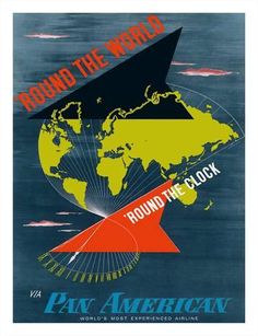 an old poster with the words around the world