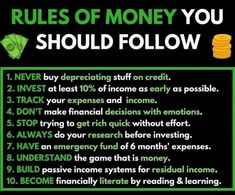 the rules of money you should follow