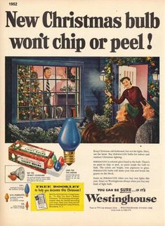 an advertisement for westinghouse christmas bulbs