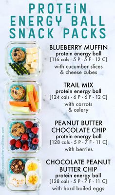 the protein energy snack packs are packed in plastic containers with fruit, cheese and crackers