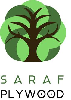 the logo for saraaf plywoodood, which is located in front of a tree