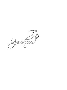 a drawing of a horse with the word yesha written in cursive writing