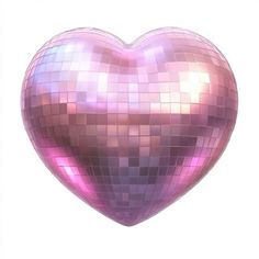 a shiny heart shaped object on a white background