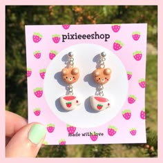 the earrings are made with love from pixieshop