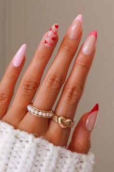 Vday Nails, February Nails, Nail Designs Valentines, Heart Nails, Valentine's Day Nails, Valentines Nails, Holiday Nails, Trendy Nails