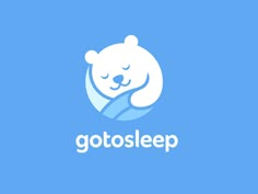 a logo for a company called goto sleep, which is designed to look like a bear