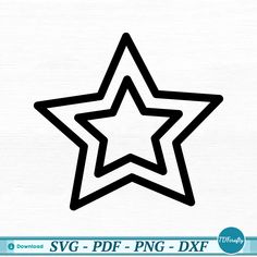 a black and white outline of a star Star Svg Free, Star Vector Design, Star Outlines Pattern, Grunge Star, Shooting Star Clipart, Stars Svg, Gas Mask Art, Star Outline, Mask Art