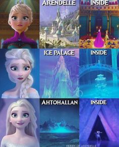 frozen princesses and their names in different languages, with the caption's above them