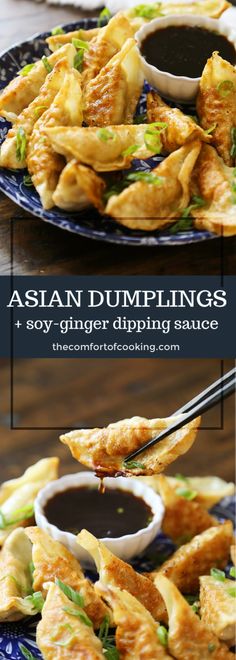 Easy Asian Dumplings with Soy-Ginger Dipping Sauce – The Comfort of Cooking Appetizers Asian, Dumplings Easy, Ideas For Appetizers, Dumpling Dipping Sauce, Dumpling Sauce, Soy Ginger, Easy Dipping Sauce