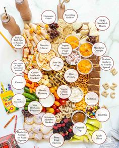 a table topped with lots of different types of food