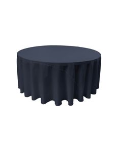 a round table with black cloth on it