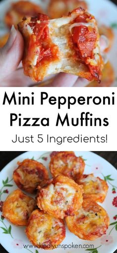 mini pepperoni pizza muffins that are just 5 ingredients