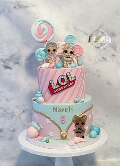 Lol Birthday Cake Ideas, Lol Cakes Birthday, Lol Surprise Dolls Cake, Lol Birthday Cake, Surprise Party Themes, Peppa Pig Birthday Decorations