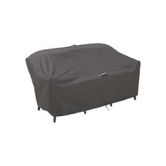 two gray covers on the back of an outdoor chair and ottoman cover for patio furniture