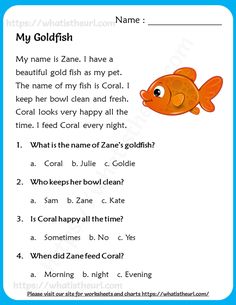 the goldfish worksheet for children to learn how to write and read it