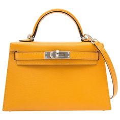 Hermes Mini Kelly 20 Moutarde | 1stdibs.com Hermes Constance Bag, Hermes Orange, Orange Skirt, Vintage Hermes, Chic Bags