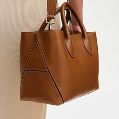 Midi London Leather Tote Bag in Tan Pebble | Aspinal of London Brown Saffiano Leather Satchel With Double Handles, Structured Leather Shoulder Bag With Detachable Strap, Brown Saffiano Leather Top Handle Satchel, Everyday Calf Leather Shoulder Satchel, Everyday Calf Leather Satchel Shoulder Bag, Brown Saffiano Leather Satchel With Top Handle, Versatile Textured Leather Satchel For Work, Formal Structured Leather Satchel, Structured Soft Leather Bags