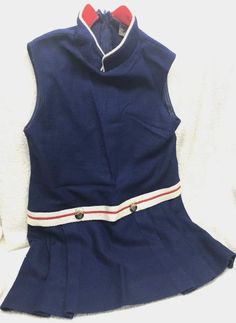 Vintage Authentic Girls Wool Dress 1960s, navy blue, used (WS) | eBay Navy Vintage Dress, Short Vintage Dress, Vintage Navy Dress, Nautical Aesthetic Fashion, 60s Mod Dress, Navy Retro Workwear Dress, 60s Mod Mini Dress, Navy Vintage Dress With Buttons, Blue Retro Vintage Cotton Dress