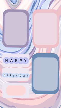 an abstract birthday card with pastel colors