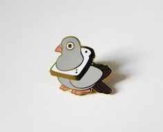 bread pigeon enamel pin Bag Pins, Cute Patches, Jean Vest