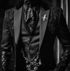 Ai all black lace suit. Mens goth fashion with accessories. #fashion #mensfashion #accessories #style #black #mensclothing #menswear #classy #luxury #inspiration #goth