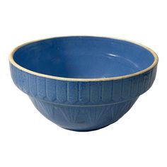 a blue bowl is shown on a white background