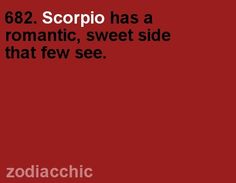 a red book cover with the words scorpio has a romantic, sweet side that few see