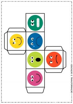 the cut out box has four faces on it and two are in different colors, one is