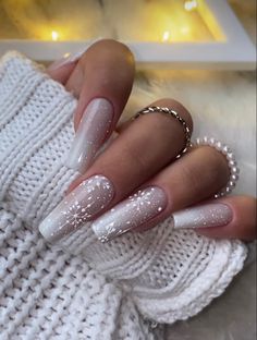 Winter Nails Acrylic, Nails Now, Snowflake Nails, Acrylic Nails Coffin Short, Winter Nail, Short Acrylic Nails Designs, Get Nails, Elegant Nails, Xmas Nails