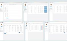 four screens showing the user's dashboards and their settings for different tasks, including one