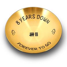 PRICES MAY VARY. ❤【8 year anniversary bronze gifts for him her】-- Still hunting a 8-year anniversary gift that will wow your couple?This 8th anniversary jewelry dish is made of stainless steel and cleraly engraved with "8 years down, forever to go",an amazing anniversary gift to surprise him/her.The marking of 8 (卌 |||) and design of the hearts make a great personalized 8th anniversary gifts for couples.Great 8year wedding anniversary gift idea for him her,wedding anniversary gifts for wife wify Bronze Locket Jewelry For Anniversary, Bronze Metal Jewelry For Anniversary, Anniversary Engraved Bronze Ring, Bronze Gifts Anniversary, Bronze Anniversary Gifts For Him, 8 Year Wedding Anniversary Gifts For Him Bronze, 8 Year Anniversary Gift, Bronze Anniversary Gifts, Bronze Anniversary