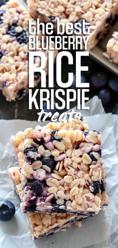 the best blueberry rice krispie treats are made with only three ingredients and no butter