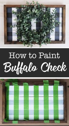 how to paint buffalo check fabric in an old window frame