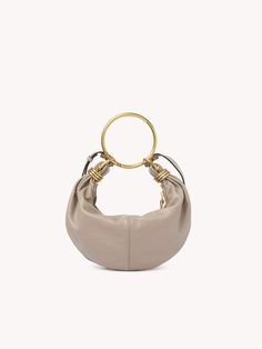 Chloé Small Bracelet Hobo Bag In Grained Leather | Chloé IN Basket Tote, Small Bracelets, Hand Wrist, Ring Handle, Belt Jewelry, Bag Collection, Basket Bag, Boot Pumps, Purse Pouch