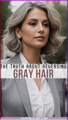 Dive into the world of hair health as we unravel myths and truths about gray hair reversal, from dietary changes to innovative hair care routines. Gray Hair Reversal, Best Grey Hair Coverage, Grey Hair Updos, Dry Gray Hair, Grey Hair Young, Grey Hair Reversal, Grey Hair Home Remedies, Reverse Grey Hair, Brighten Gray Hair