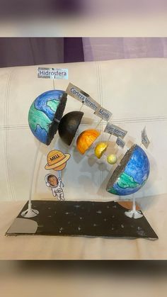 a small model of the solar system on display