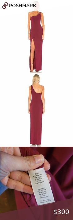 NWT LIKELY Briar Zinfandel One Shoulder Gown Dress One Shoulder Gown, Zinfandel, Gown Dress, Gowns Dresses, Dress Shop