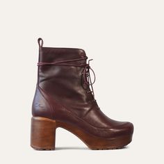 Greta Plum Boots | Ankle Booties | Plum Color Boots | Women's Winter Footwear| Stylish Booties | Leather boots | Elegant boot | Gift for her Meet Greta, our best-selling lace_up clog boot. Made from premium, super-soft plum leather, the Greta lace up design is a luxury you can't miss out on. Featuring a rounded toe, and a contrasting platform sole, this boot is one of our most popular. The soft, supple leather and its unique, cushioned sole mean that the Greta boot is stylish and comfortable, th Elegant Boots, Womens Booties, Swedish Clogs, Clog Boots, Booties Ankle Boots, Winter Shoes For Women, Winter Boots Women, Slipper Shoes, Leather Zipper