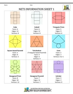 the worksheet for how to make an origami sheet with different shapes